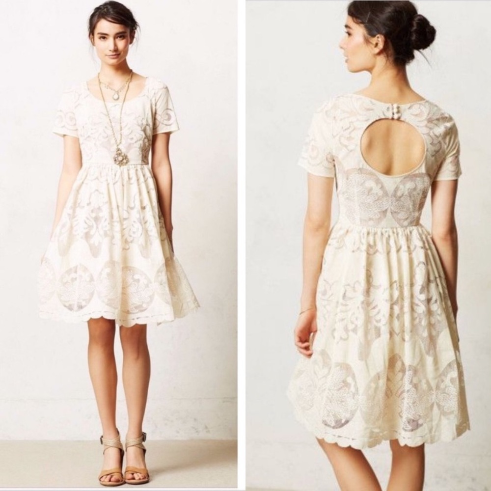 Plenty By Tracy Reese Stella Cream Lace Tulle Dress Size 2